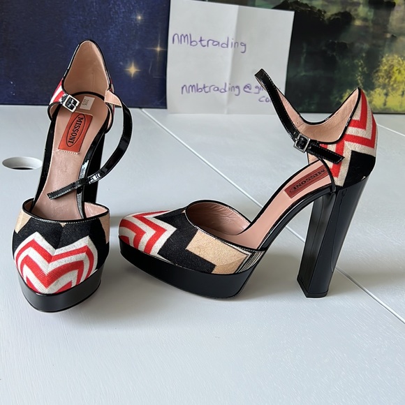 Missoni made in Italy high heeled size 7M(37) ankle a wrap Mary Jane shoes - Picture 9 of 16